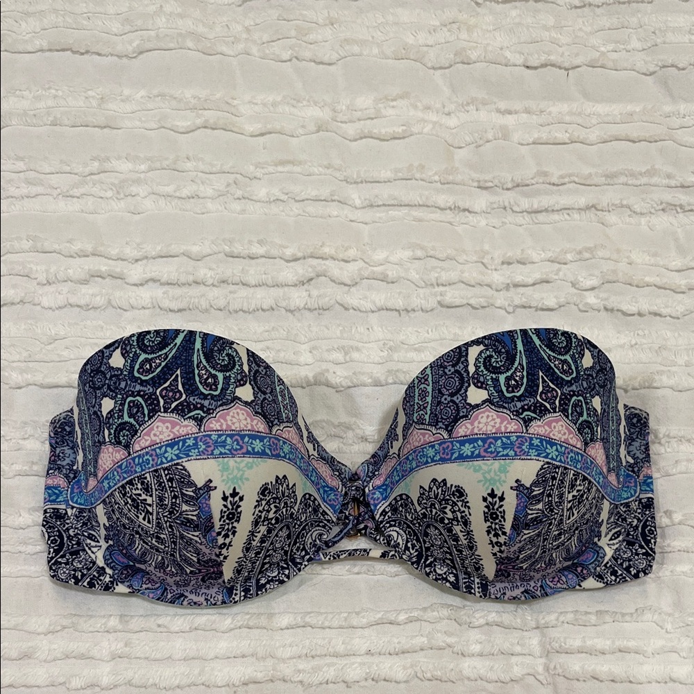 Victoria's Secret Paisley Strapless Bikini Top 32DD